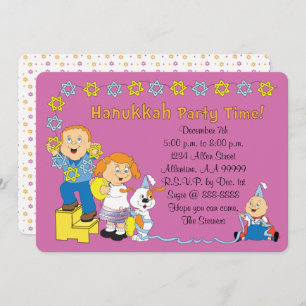 Hanukkah Card Party Invitation 7" x 5" Personalise Kaart