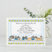 Hanukkah Card Party Invitation 7" x 5" Personalise Kaart (Staand voorkant)