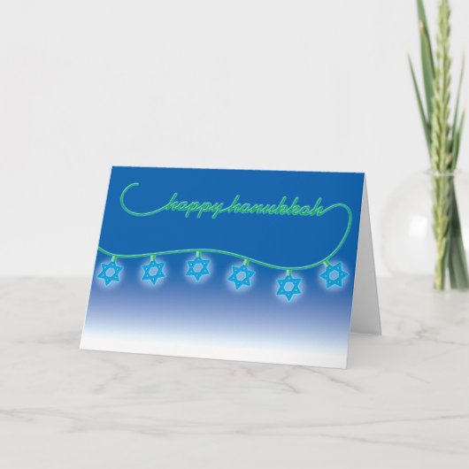 Hanukkah Card Star Lights Feestdagen Kaart (Voorkant)