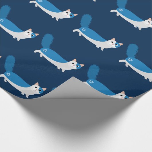 Hanukkah Cat Cadeaupapier (Hoek)