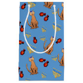 Hanukkah Cat Dreidel Blue Gift Bag Klein Cadeauzakje (Voorkant)