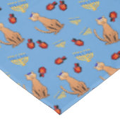 Hanukkah Cat Dreidel Blue Tablecloth Tafelkleed (Gekanteld)