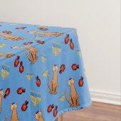 Hanukkah Cat Dreidel Blue Tablecloth Tafelkleed (Voorbeeld)