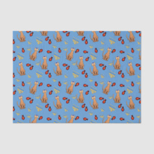 Hanukkah Cat Dreidel Blue Wrap Gift Paper Tissuepapier