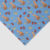 Hanukkah Cat Dreidel Blue Wrap Gift Paper Tissuepapier (Detail)