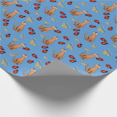 Hanukkah Cat Dreidel Blue Wrapping Paper Cadeaupapier (Hoek)