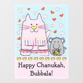 Hanukkah Cat en Mouse Window Cling Raamsticker (Vel)