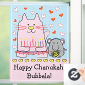 Hanukkah Cat en Mouse Window Cling Raamsticker (Huis)