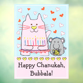Hanukkah Cat en Mouse Window Cling Raamsticker (Vel 3)