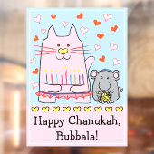 Hanukkah Cat en Mouse Window Cling Raamsticker (Vel 2)