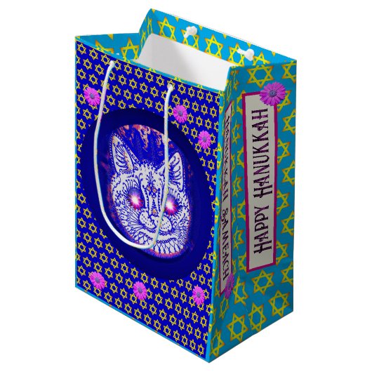 HANUKKAH CAT geschenktas Medium Cadeauzakje (Voorkant Gekanteld)