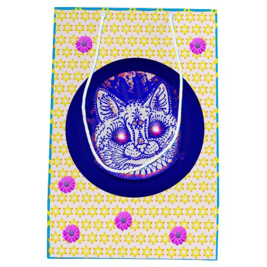 HANUKKAH CAT geschenktas Medium Cadeauzakje (Achterkant)