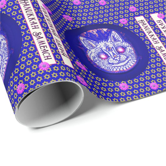 HANUKKAH CAT-inpakpapier Cadeaupapier (Rol Hoek)