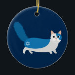 Hanukkah Cat Keramisch Ornament<br><div class="desc">Een geweldig cadeau voor kattenliefhebbers op Chanukah!</div>