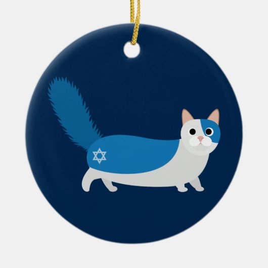 Hanukkah Cat Keramisch Ornament (Voorkant)