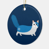 Hanukkah Cat Keramisch Ornament (Links)