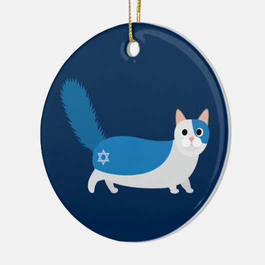Hanukkah Cat Keramisch Ornament (Links)
