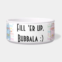 Hanukkah Cat Pet Bowl "Fill er up, Bubbala"