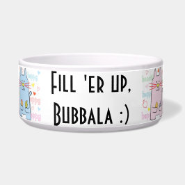 Hanukkah Cat Pet Bowl "Fill er up, Bubbala" Voerbakje