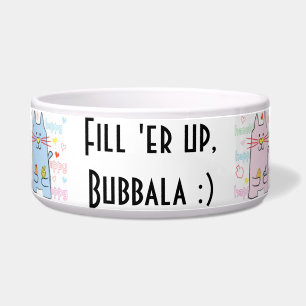 Hanukkah Cat Pet Bowl "Fill er up, Bubbala" Voerbakje