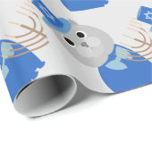 Hanukkah Cat Wrapping Paper Cadeaupapier (Rol Hoek)