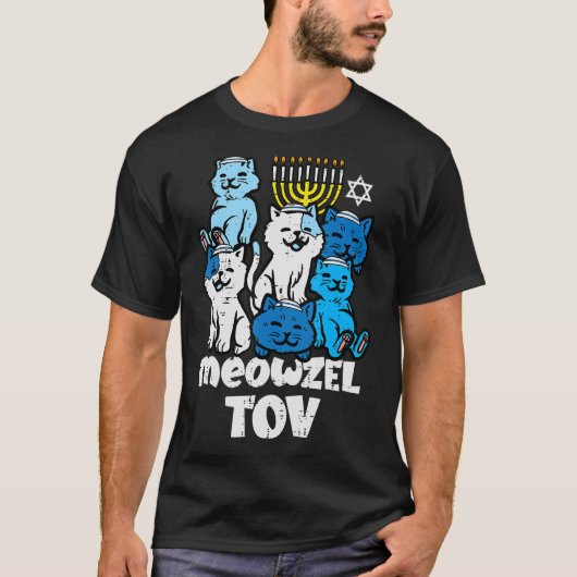 Hanukkah Cats Meowzel Tov Chanukah Joodse Vrouwen  T-shirt (Voorkant)