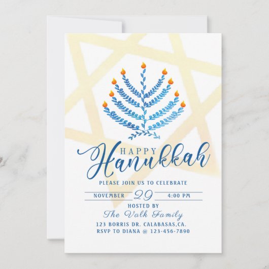 Hanukkah Celebration, Hanukkah Party, Kaart (Voorkant)
