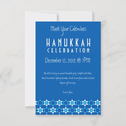 Hanukkah Celebration Invite Kaart (Achterkant)