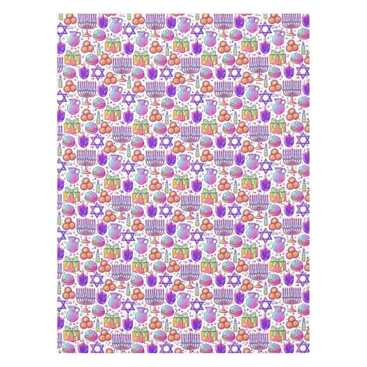 Hanukkah Celebration Tablecloth Tafelkleed (Voorkant)