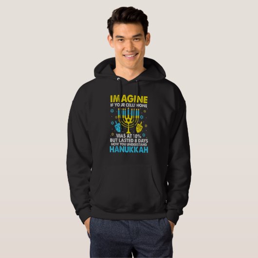 Hanukkah Cellphone Chanukkah Hoodie (Voorkant volledig)