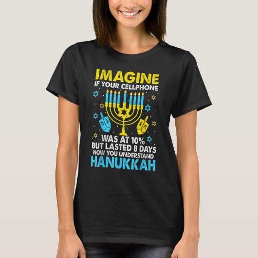Hanukkah Cellphone Chanukkah T-shirt (Voorkant)