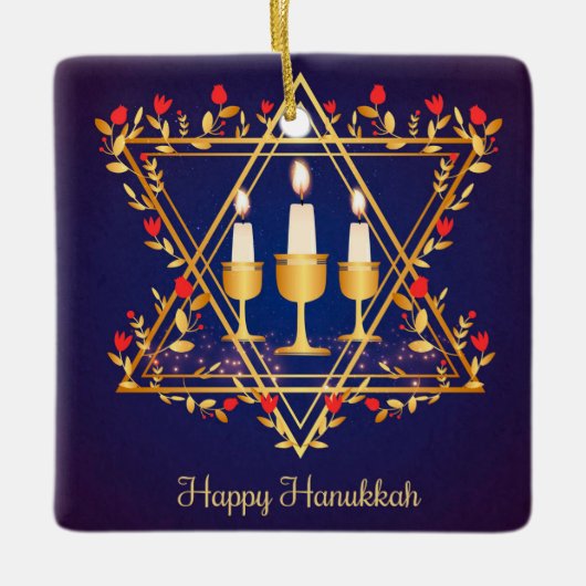 Hanukkah Ceramic Ornament (Voorkant)