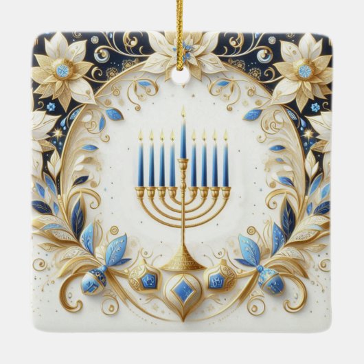 Hanukkah Ceramic Ornament (Achterkant)