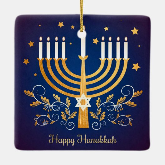 Hanukkah Ceramic Ornament (Achterkant)