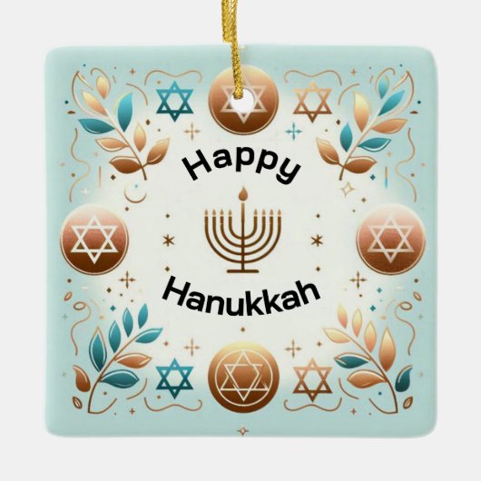 Hanukkah Ceramic Ornament (Voorkant)