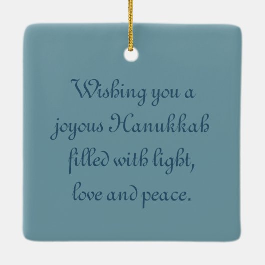 Hanukkah Ceramic Ornament (Achterkant)