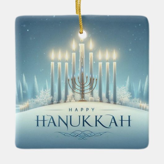 Hanukkah Ceramic Ornament (Voorkant)
