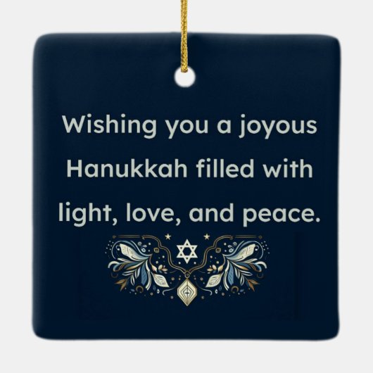 Hanukkah Ceramic Ornament (Achterkant)