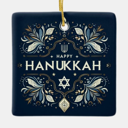 Hanukkah Ceramic Ornament (Voorkant)
