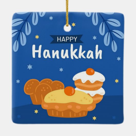 Hanukkah Ceramic Ornament (Achterkant)