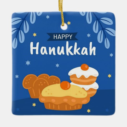 Hanukkah Ceramic Ornament (Voorkant)