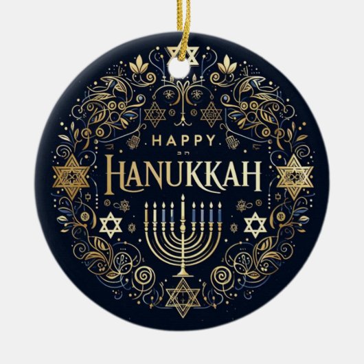Hanukkah Ceramic Ornament (Voorkant)