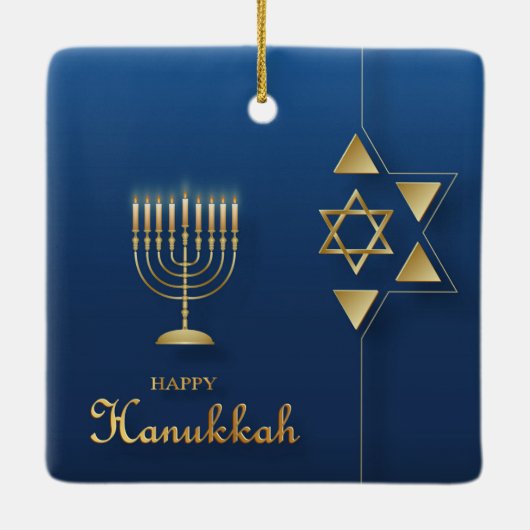 Hanukkah Ceramic Ornament (Achterkant)