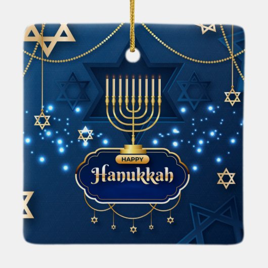 Hanukkah Ceramic Ornament (Achterkant)