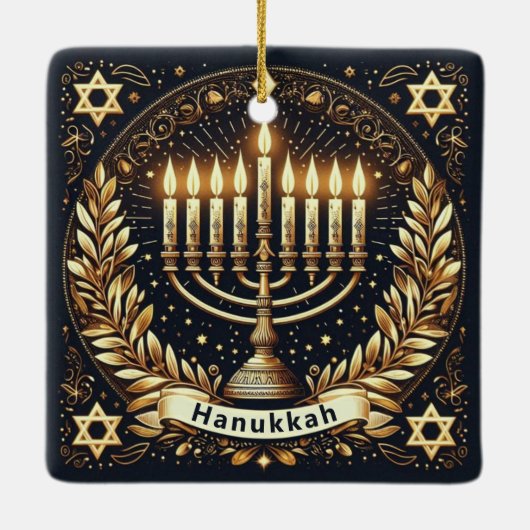 Hanukkah Ceramic Ornament (Achterkant)