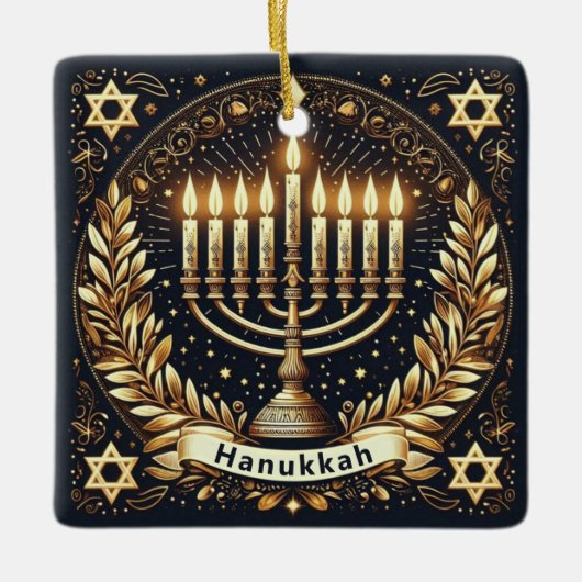 Hanukkah Ceramic Ornament (Voorkant)