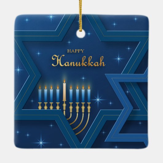 Hanukkah Ceramic Ornament (Achterkant)