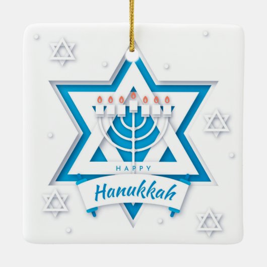 Hanukkah Ceramic Ornament (Achterkant)