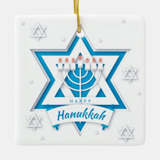 Hanukkah Ceramic Ornament (Voorkant)