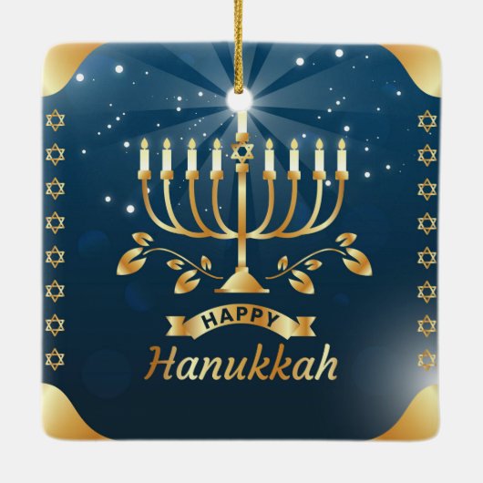 Hanukkah Ceramic Ornament (Achterkant)
